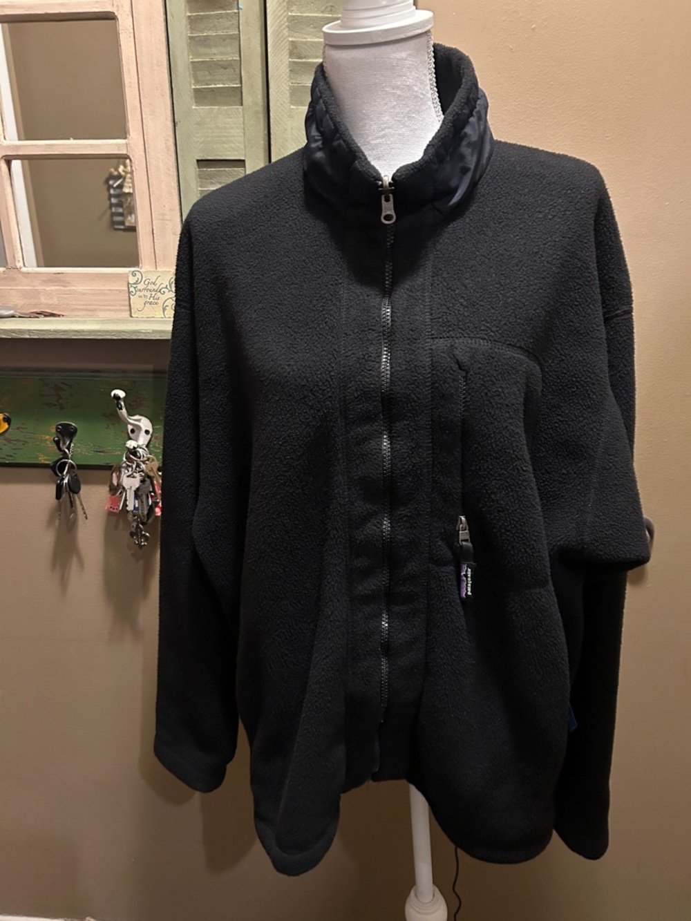 Vintage Made in USA, Black Patagonia Full-Zip Synchilla Jacket (XL)